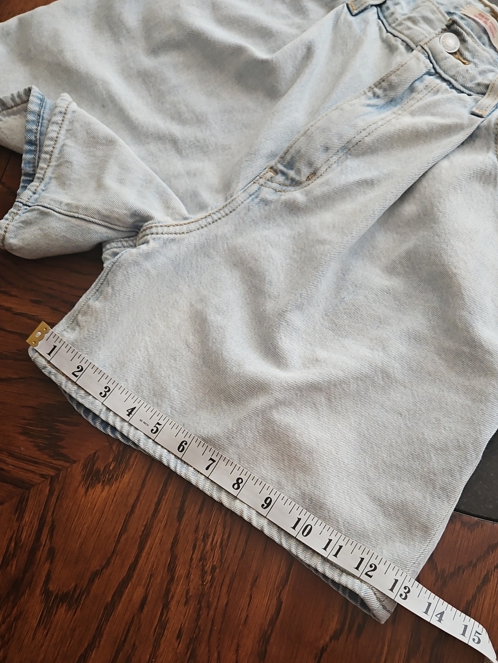 Levi's Ribcage High Rise Pleated Shorts 29 In Light Blue - Picture 15 of 16